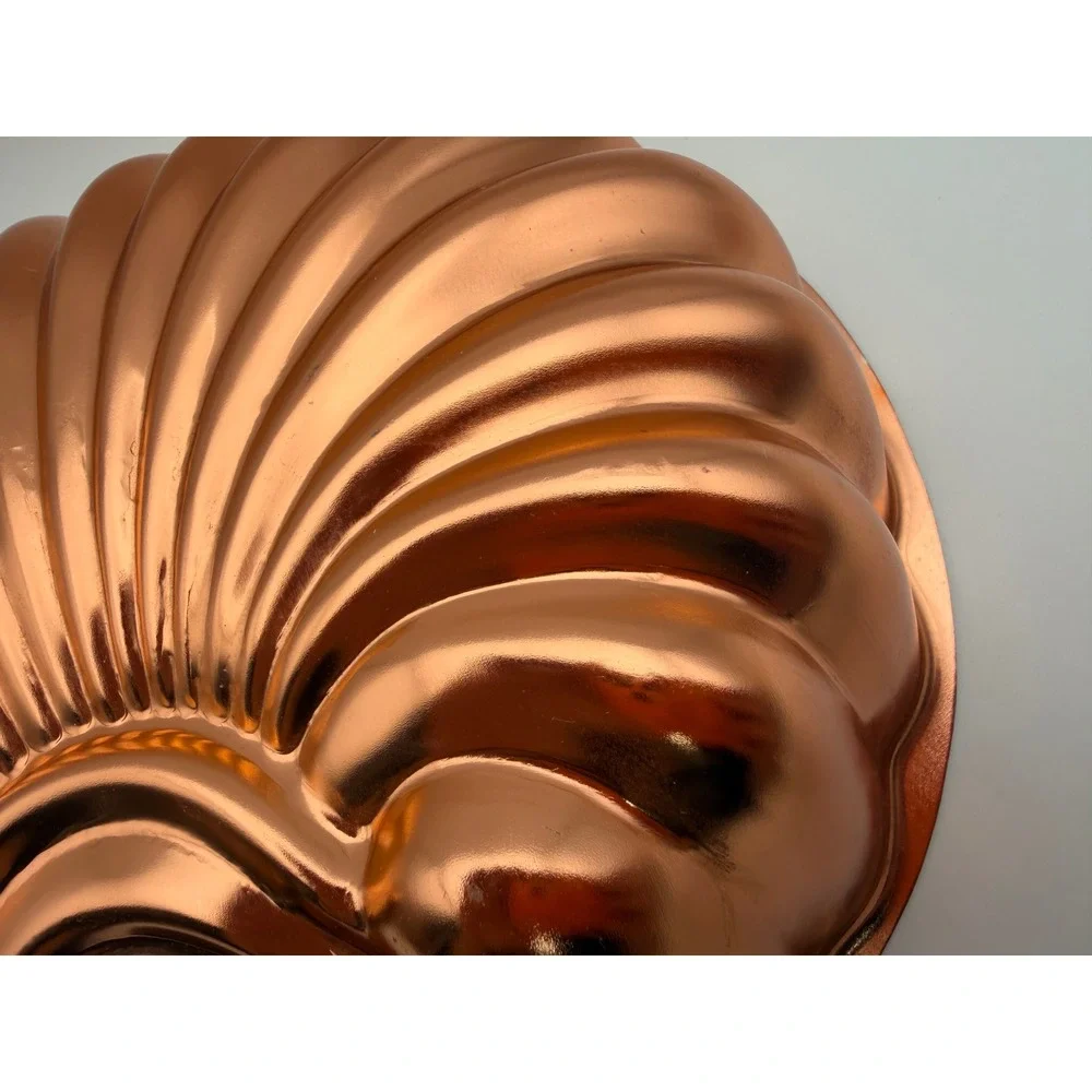 Vintage Wear-Ever Copper Aluminum Scalloped Seashell Jello Cake Mold 6 Cup 2980